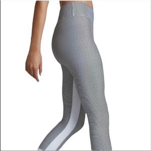 ANTHROPOLOGIE | ALLFENIX Limitless Striped Leggings Olive Green/White Women’s XS